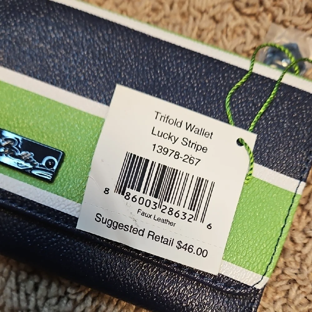 Vera Bradley Trifold Wallet In Lucky Stripe - Picture 2 of 10